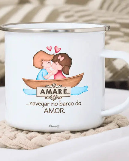Caneca de Esmalte Namorados Personalizável 037 - Bee my Gift