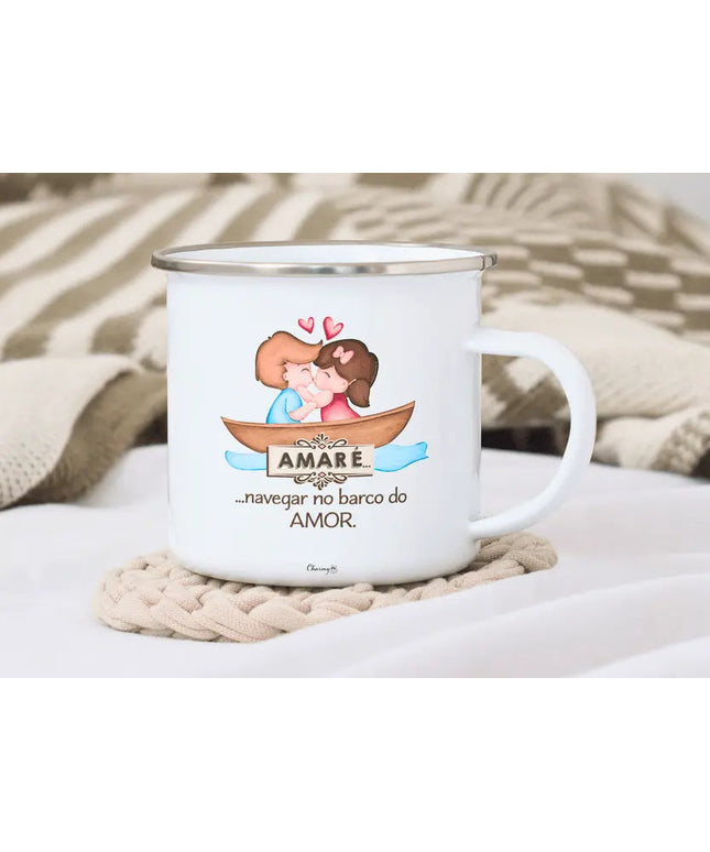 Caneca de Esmalte Namorados Personalizável 037 - Bee my Gift