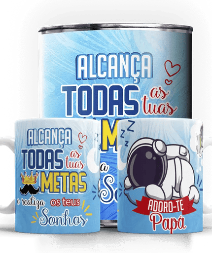 Caneca dia do Pai "Alcança todas as tuas metas" - Bee my Gift