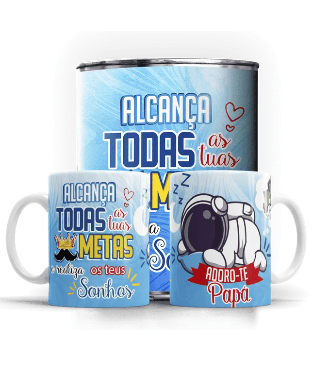 Caneca dia do Pai "Alcança todas as tuas metas" - Bee my Gift