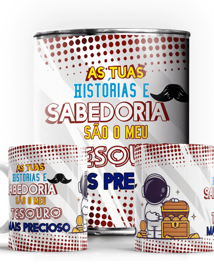 Caneca Dia do Pai "As tuas Histórias e Sabedoria..." - Bee my Gift