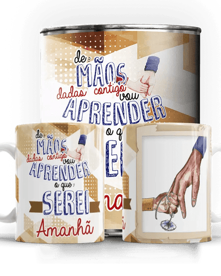 Caneca Dia do Pai " De mãos dadas contigo..." - Bee my Gift