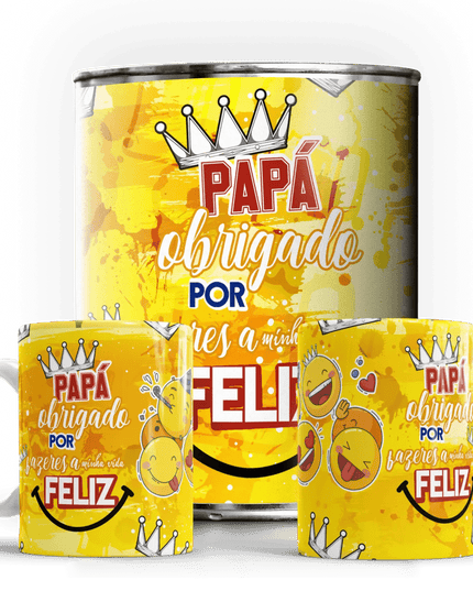 Caneca Dia do Pai "Papá obrigado por fazeres a minha vida Feliz" - Bee my Gift