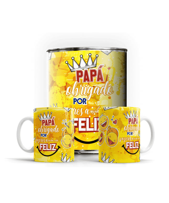 Caneca Dia do Pai "Papá obrigado por fazeres a minha vida Feliz" - Bee my Gift
