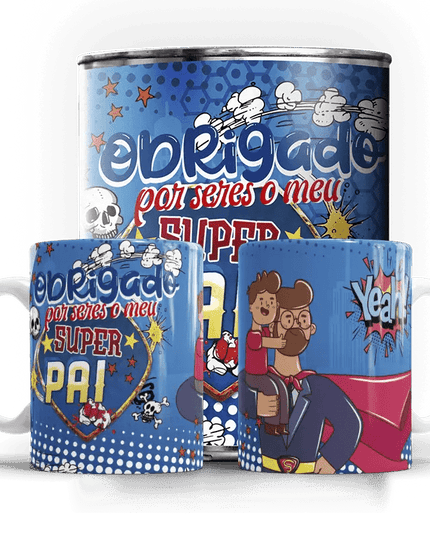 Caneca Dia do Pai "Super Pai" - Bee my Gift