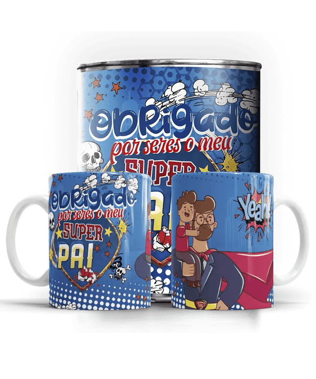 Caneca Dia do Pai "Super Pai" - Bee my Gift