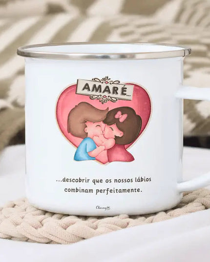 Caneca Esmalte Namorados Personalizável 029 - Bee my Gift