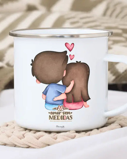 Caneca Esmalte Namorados Personalizável 030 - Bee my Gift