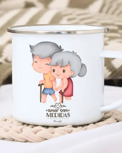 Caneca Esmalte Namorados Personalizável 032 - Bee my Gift