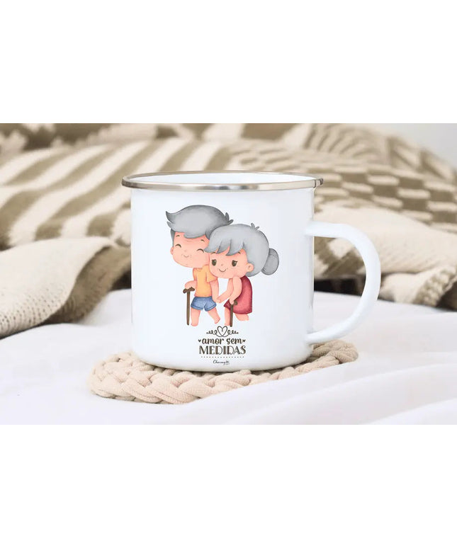 Caneca Esmalte Namorados Personalizável 032 - Bee my Gift