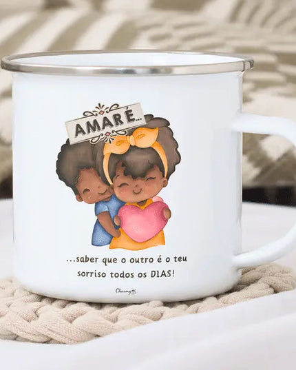Caneca Esmalte Namorados Personalizável 039 - Bee my Gift