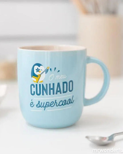 Caneca - "O meu cunhado é supercool!" By Mr Wonderful - Bee my Gift