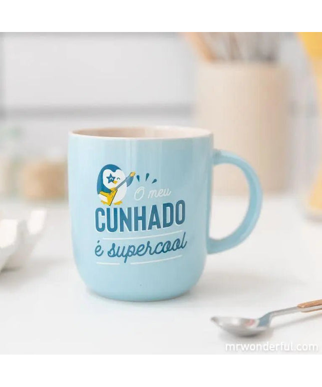 Caneca - "O meu cunhado é supercool!" By Mr Wonderful - Bee my Gift