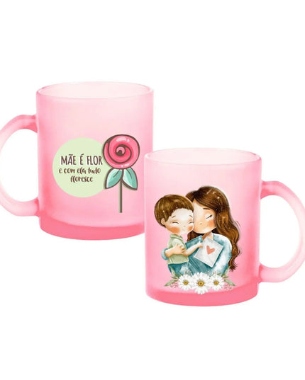Caneca Vidro Colo Mãe 004 - Bee my Gift