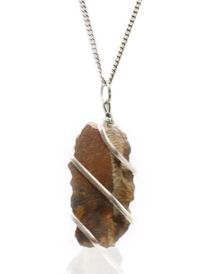 Cascade Wrapped Gemstone Necklace - Rough Tiger Eye - Bee my Gift
