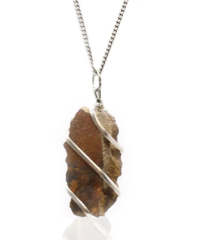 Cascade Wrapped Gemstone Necklace - Rough Tiger Eye - Bee my Gift