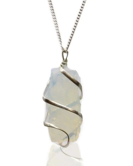 Cascade Wrapped Necklace - Rough Opalite - Bee my Gift
