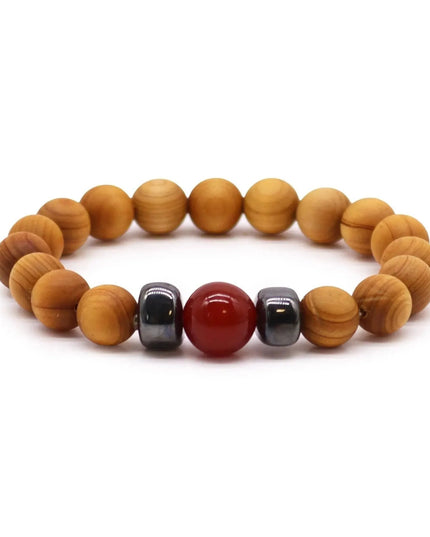 Cedarwood Root Chakra Bangle with Red Jasper - Bee my Gift