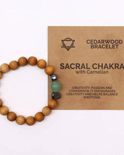 Cedarwood Sacral Chakra Bangle with Aventurin - Bee my Gift