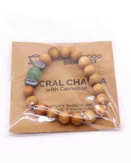 Cedarwood Sacral Chakra Bangle with Aventurin - Bee my Gift