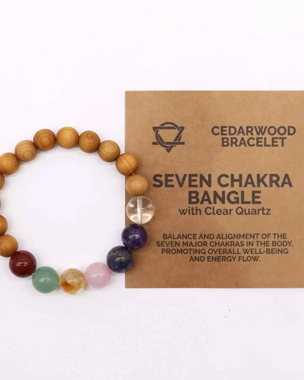 Cedarwood & Seven Chakra Bangle - Bee my Gift