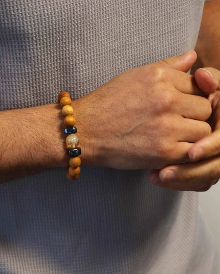 Cedarwood Solar Plexus Chakra Bangle with Citrine - Bee my Gift