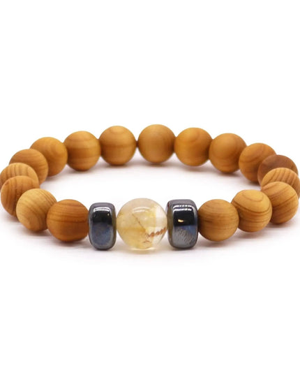 Cedarwood Solar Plexus Chakra Bangle with Citrine - Bee my Gift