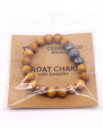 Cedarwood Throat Chakra Bangle with Sodalite - Bee my Gift