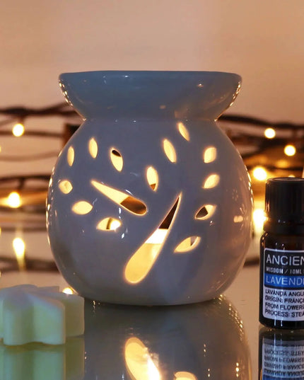 Ceramic White Oil Burners - Tree Cut - out Design - Bee my Gift