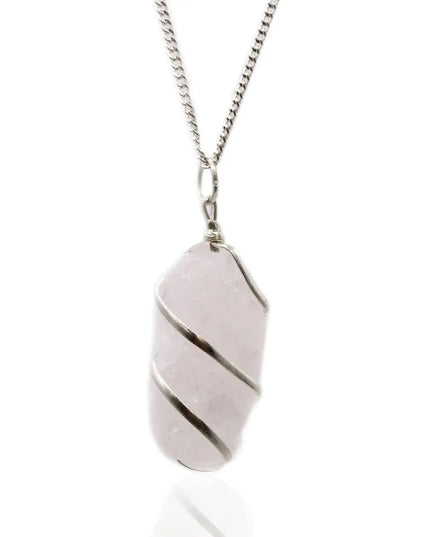 Colar Cascade Wrapped Gemstone - Quartzo Rosa em Bruto - Bee my Gift