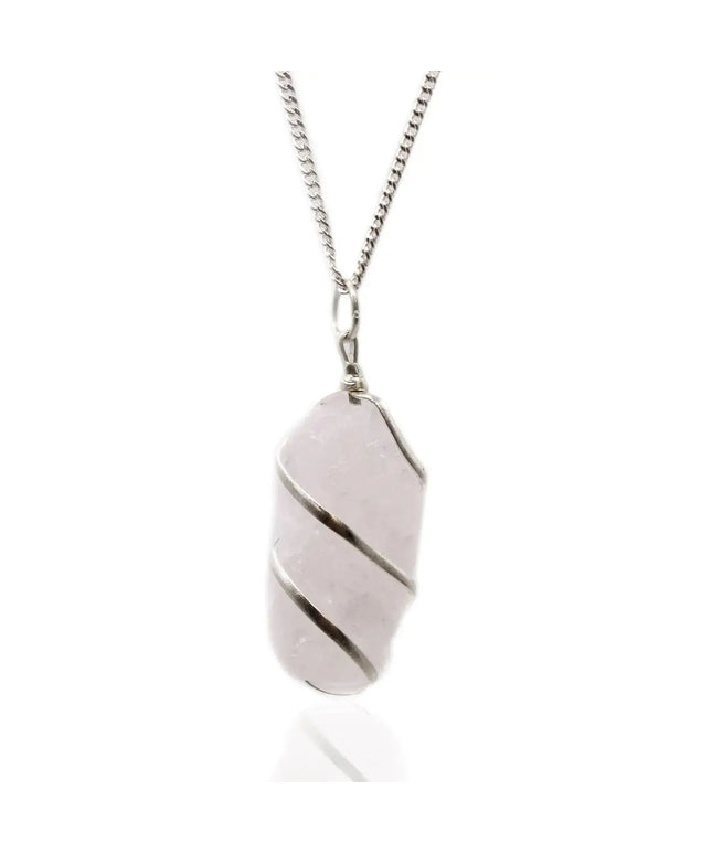 Colar Cascade Wrapped Gemstone - Quartzo Rosa em Bruto - Bee my Gift