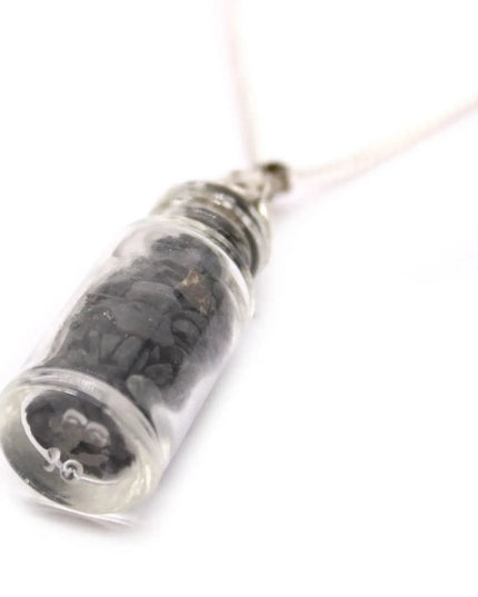 Colar com Pedras Preciosas Engarrafadas - Onix Preto - Bee my Gift