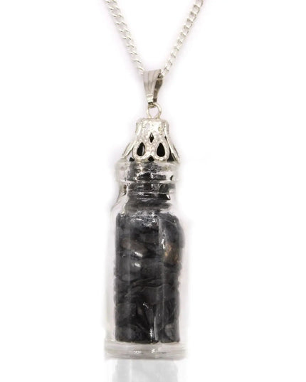 Colar com Pedras Preciosas Engarrafadas - Onix Preto - Bee my Gift
