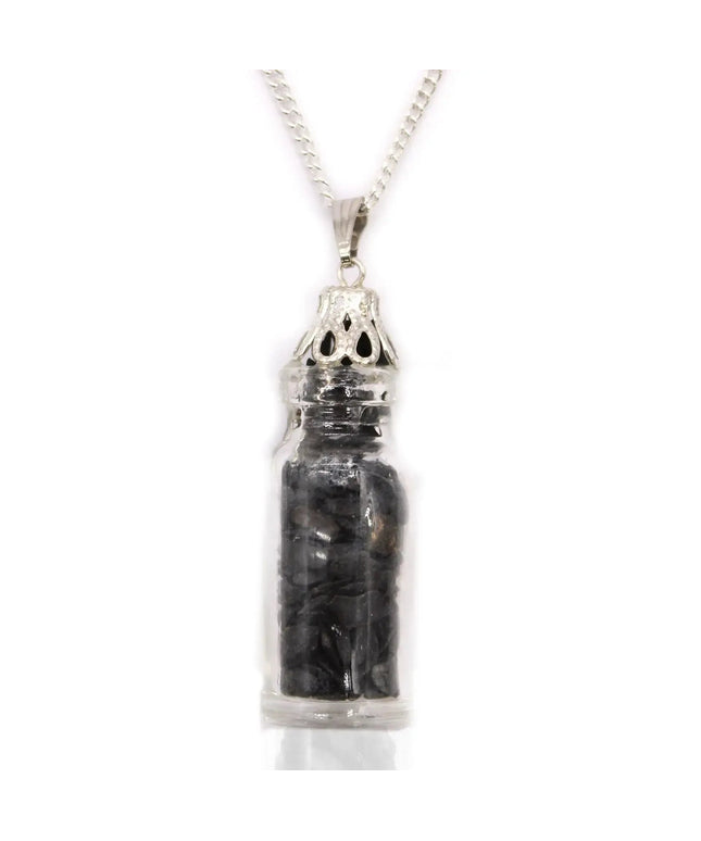 Colar com Pedras Preciosas Engarrafadas - Onix Preto - Bee my Gift