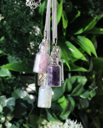 Colar com Pedras Preciosas Engarrafadas - Onix Preto - Bee my Gift