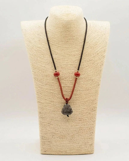 Cool Gemstone Pendants - Sliver Obsidian Buddha - Bee my Gift