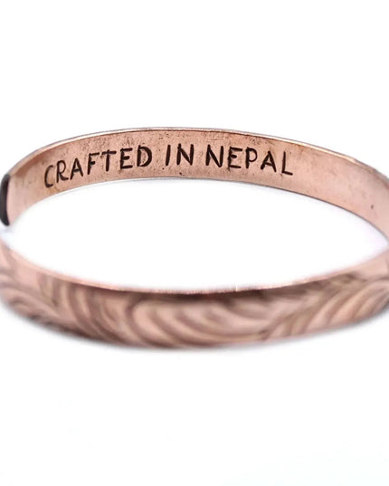 Copper Tibetan Bracelet - Slim Tribal Swirls - Bee my Gift