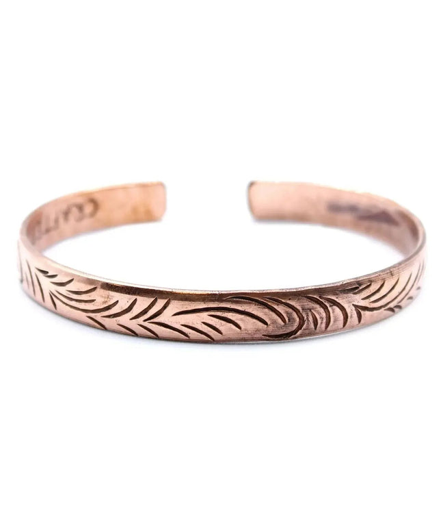 Copper Tibetan Bracelet - Slim Tribal Swirls - Bee my Gift