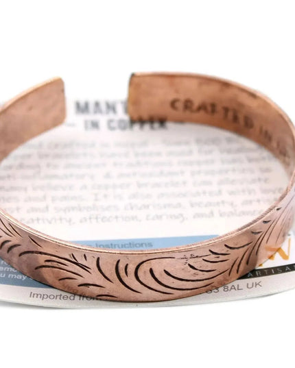 Copper Tibetan Bracelet - Wide Tribal Swirls - Bee my Gift