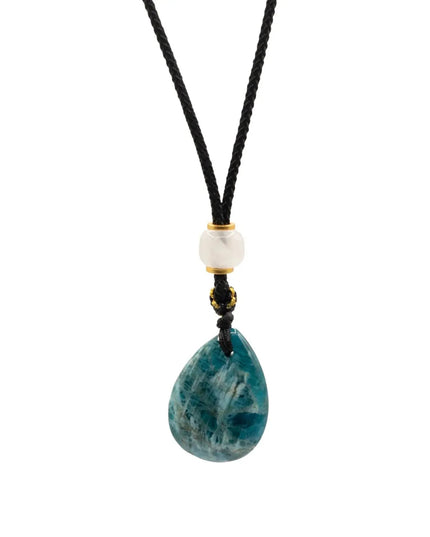 Cord Necklace Gemstone Pendant - Howlite Teardrop - Bee my Gift