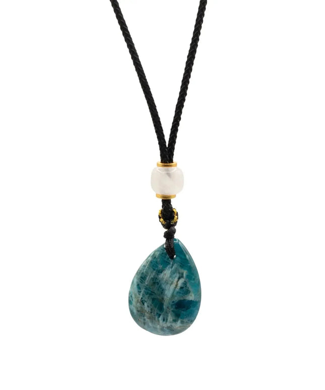 Cord Necklace Gemstone Pendant - Howlite Teardrop - Bee my Gift