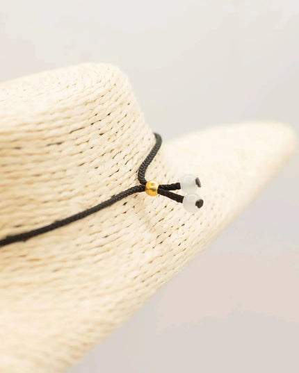 Cord Necklace Gemstone Pendant - Howlite Teardrop - Bee my Gift