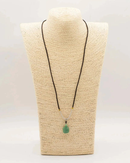 Cord Necklace Gemstone Pendant - Jade Turtle - Bee my Gift