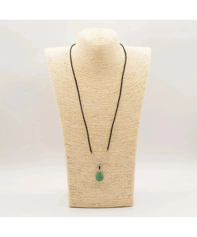 Cord Necklace Gemstone Pendant - Jade Turtle - Bee my Gift