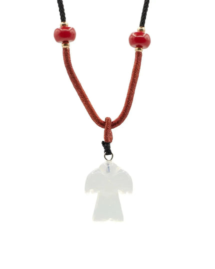 Cord Necklace Gemstone Pendant - Opalite Angel - Bee my Gift