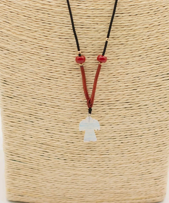 Cord Necklace Gemstone Pendant - Opalite Angel - Bee my Gift