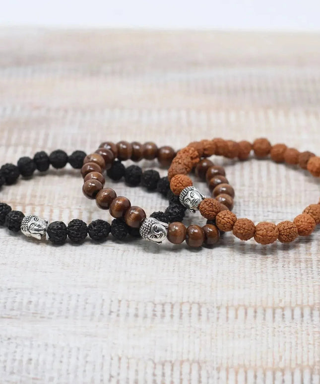 Darkwood Beads & Buddah Bangle - Bee my Gift