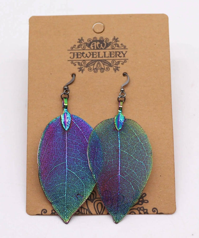 Earrings - Bravery Leaf - Rainbow - Bee my Gift