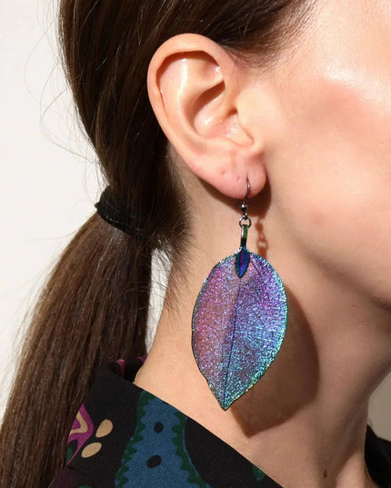 Earrings - Bravery Leaf - Rainbow - Bee my Gift