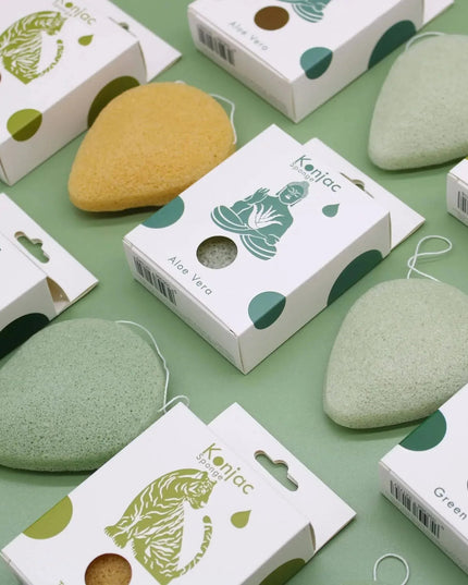 Esponja Konjac em forma de lágrima para limpeza facial - Bee my Gift